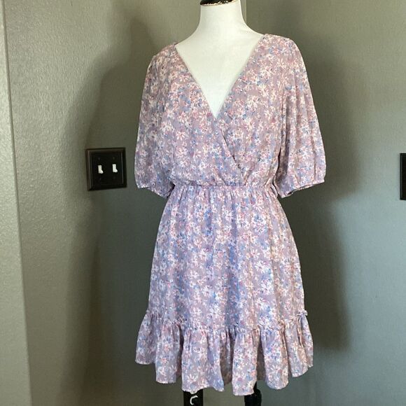 Melrose and market dress Foil Mini Dress Lavender - Picture 1 of 10